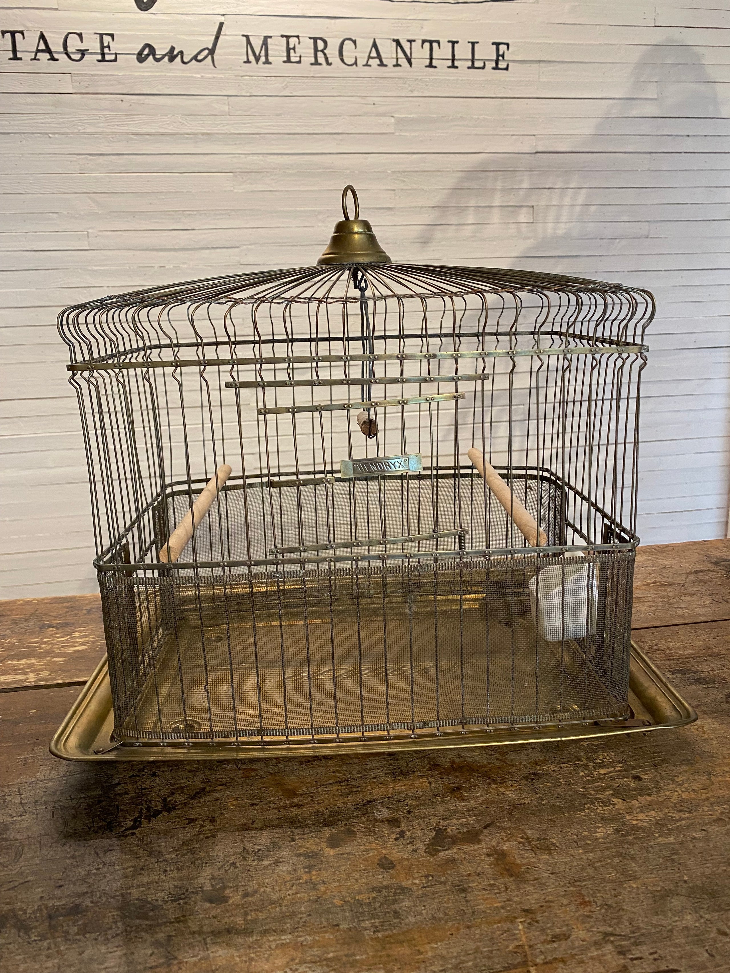 antique brass Hendryx bird cage (rectangle)